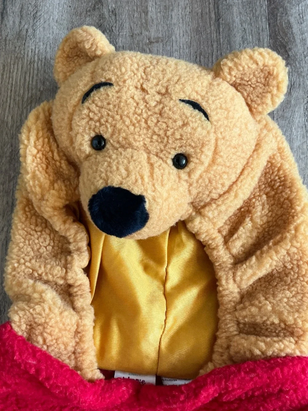 VTG Winnie the Pooh Halloween Costume Size 2-4 Disney Pullover 1 Piece with Hood